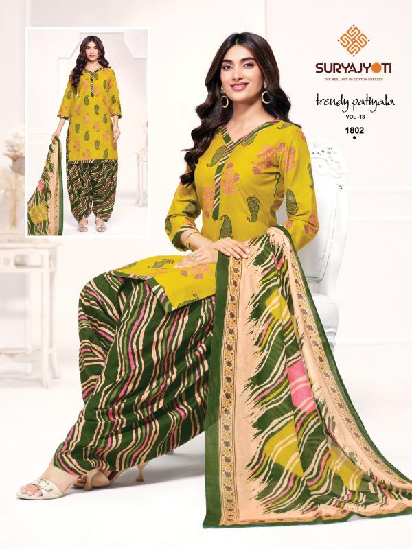 Suryajyoti trendy patiyala vol 18 batik dress material wholesale